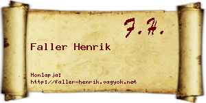 Faller Henrik névjegykártya